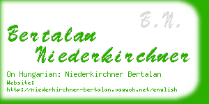 bertalan niederkirchner business card